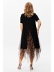 Нарядное платье артикул: М-161 черное+леопард от Мублиз - вид 2