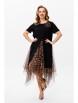 Нарядное платье артикул: М-161 черное+леопард от Мублиз - вид 8