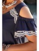 Платье артикул: 20663 т.синий+молочный от Vittoria Queen - вид 7