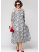 Нарядное платье артикул: 7234 бело-серый принт от Eva Grant - вид 1