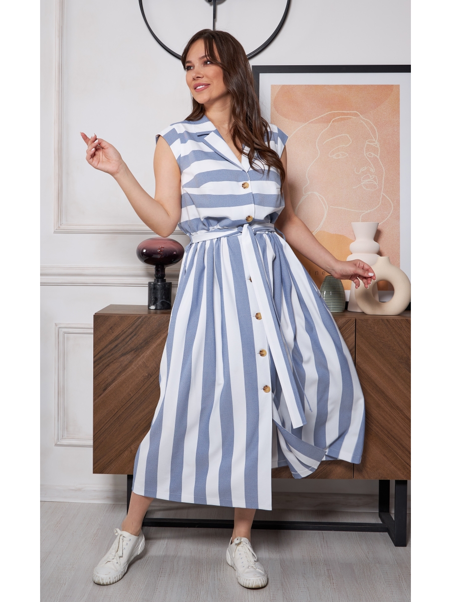 Платье 1225 бело-голубой 7906₽