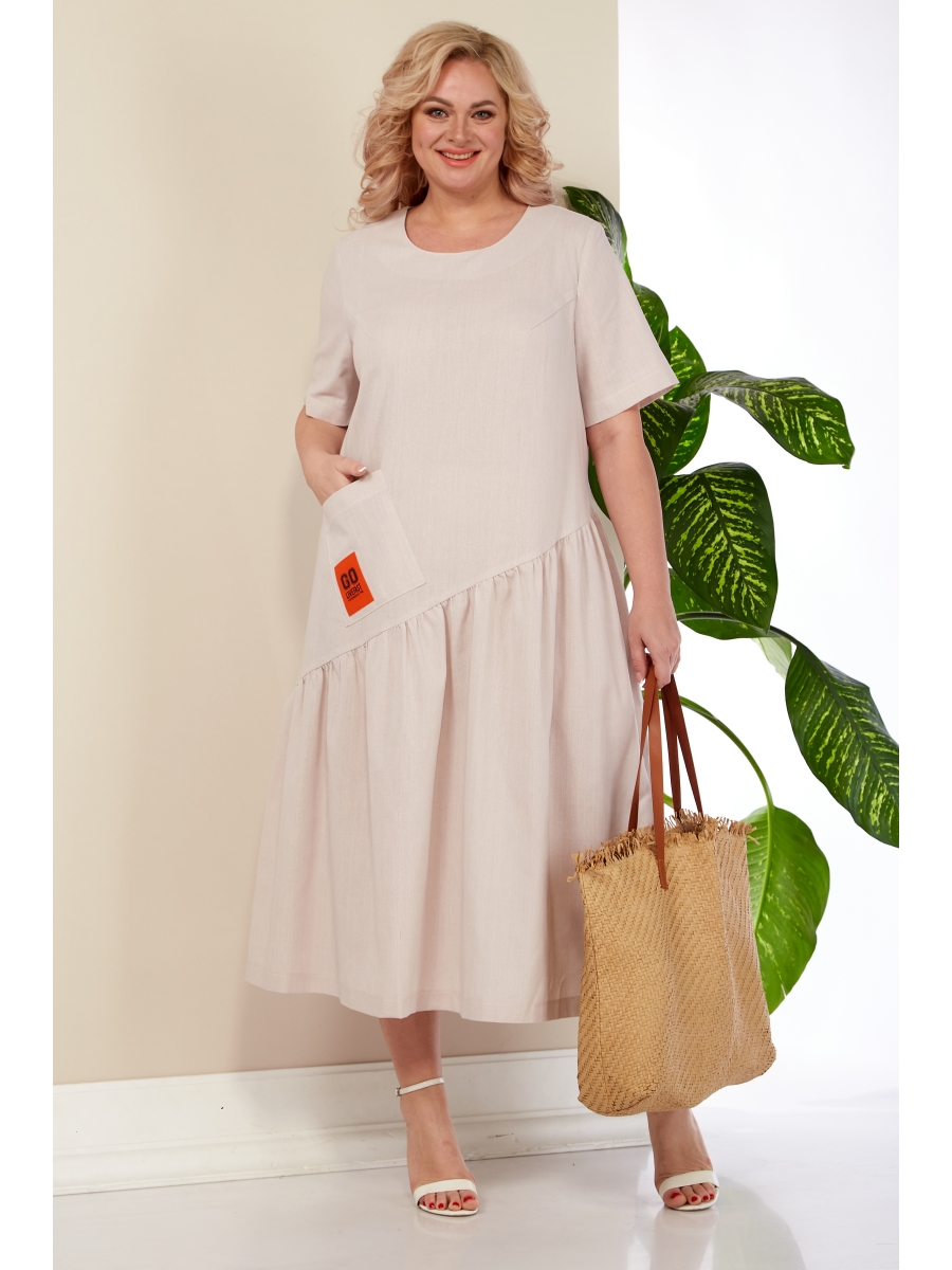 Платье 1221 пудровый 7101₽