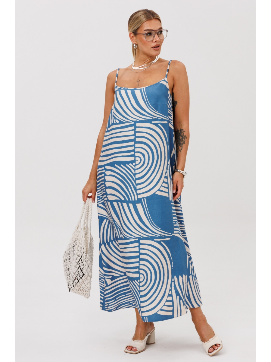 Сарафаны 1244 бежево-голубой