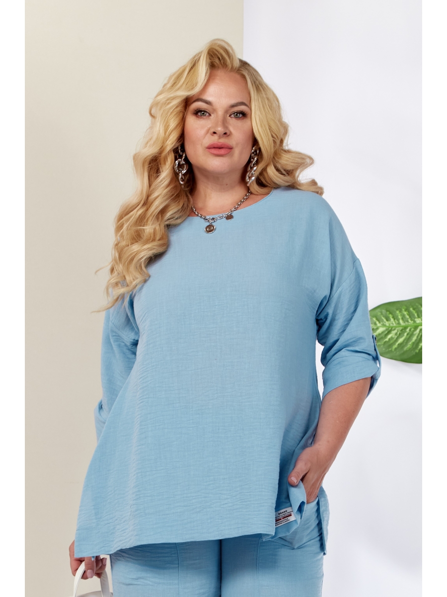 Блузка 1257 голубой 3696₽