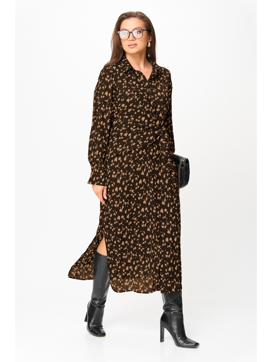 Платье 1269 черно-коричневый