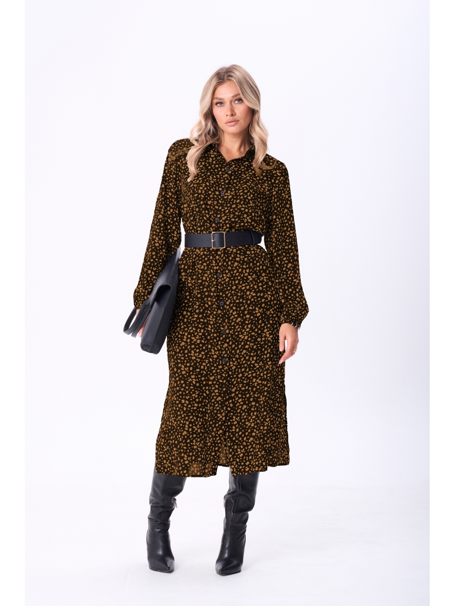 Платье 1270 черно-коричневый