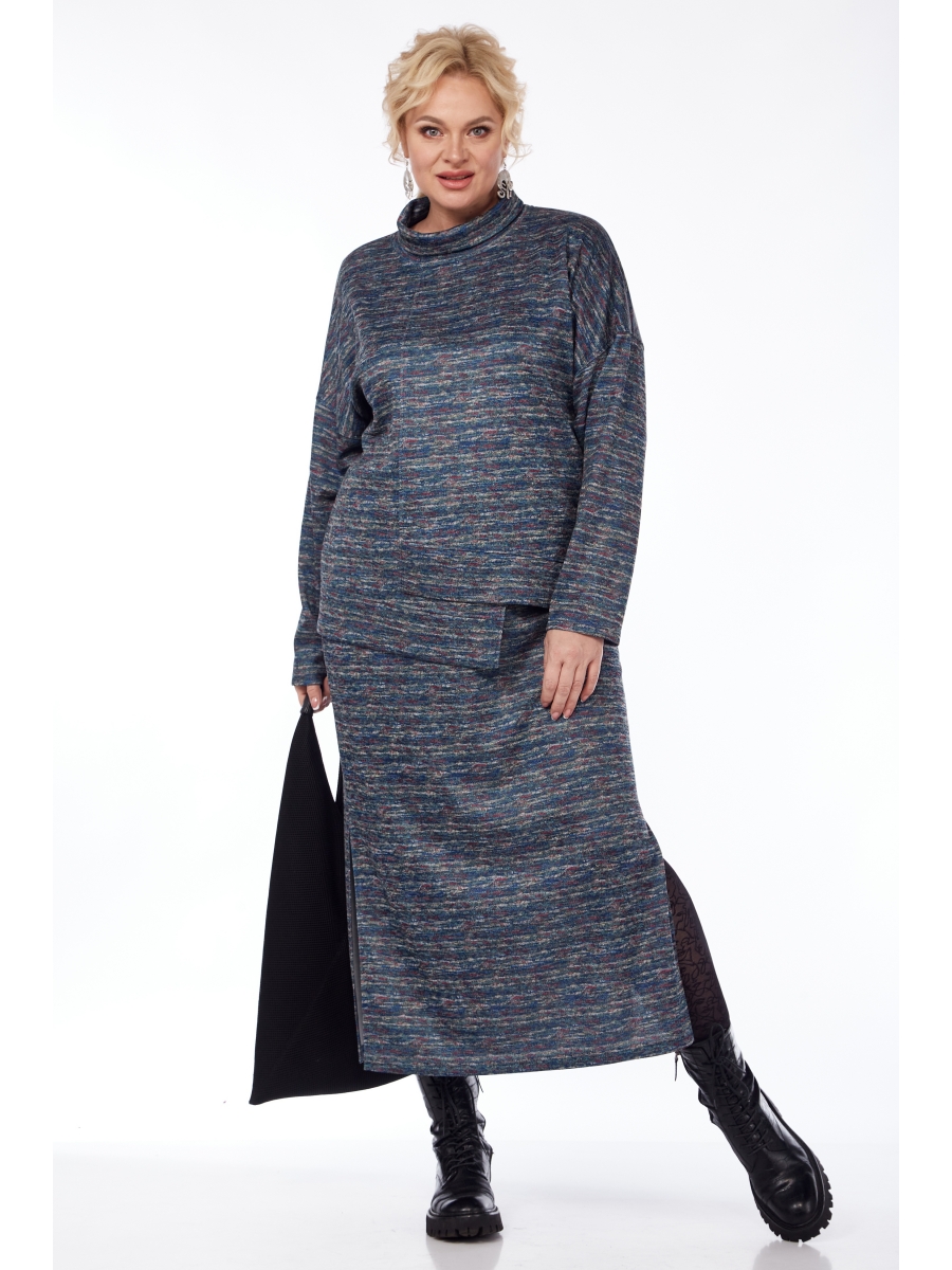 Юбочные костюмы 10504 меланж джинс 4181₽