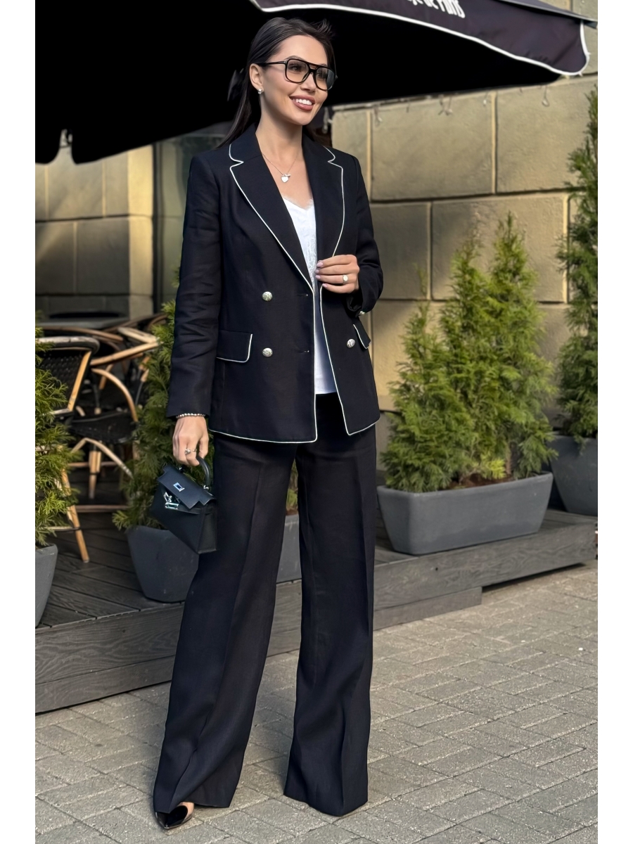 Брючные костюмы 25-571-1 черно-синий