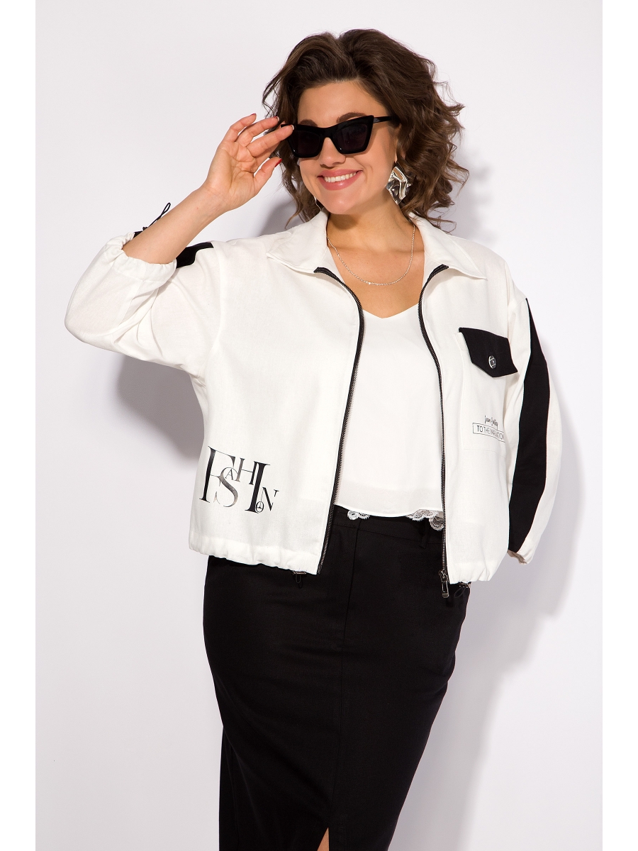 Пиджаки жакеты М1455Ж белыйчерный 7586₽