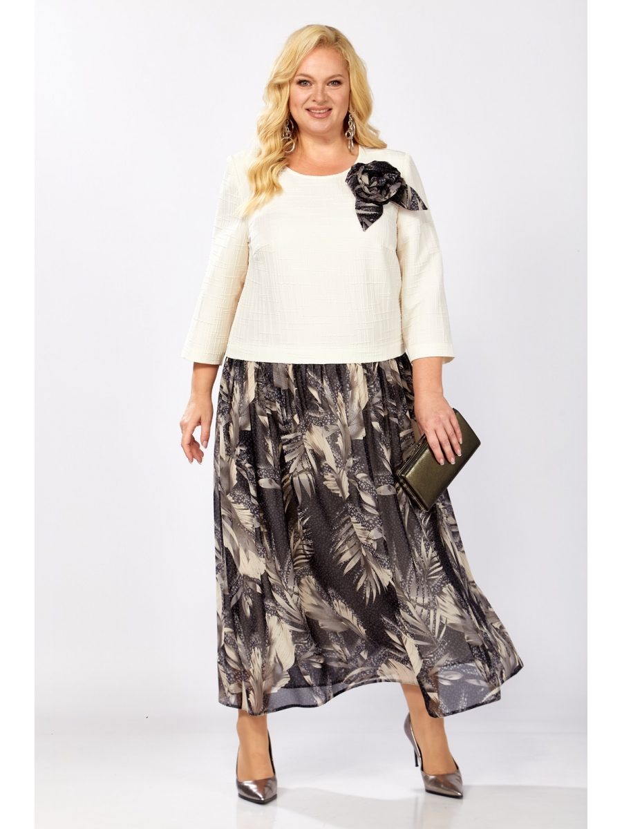 Платье 1314 молочныйсерый 10224₽