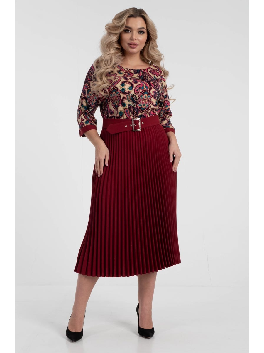 

Платья Платье П4-4667/1, Бордо;мультиколор, Платье П4-4667/1