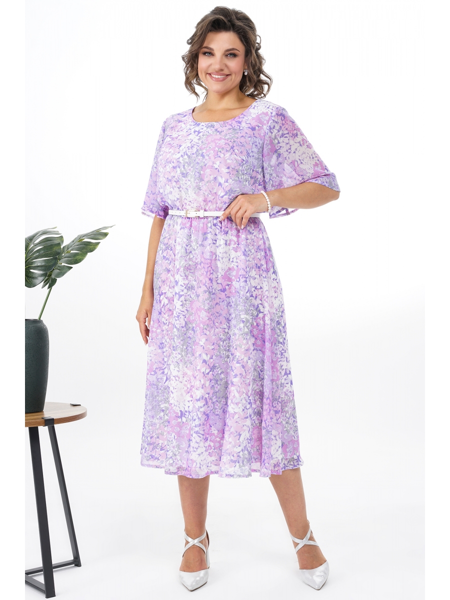 Платье 2372 сиреневые цветы