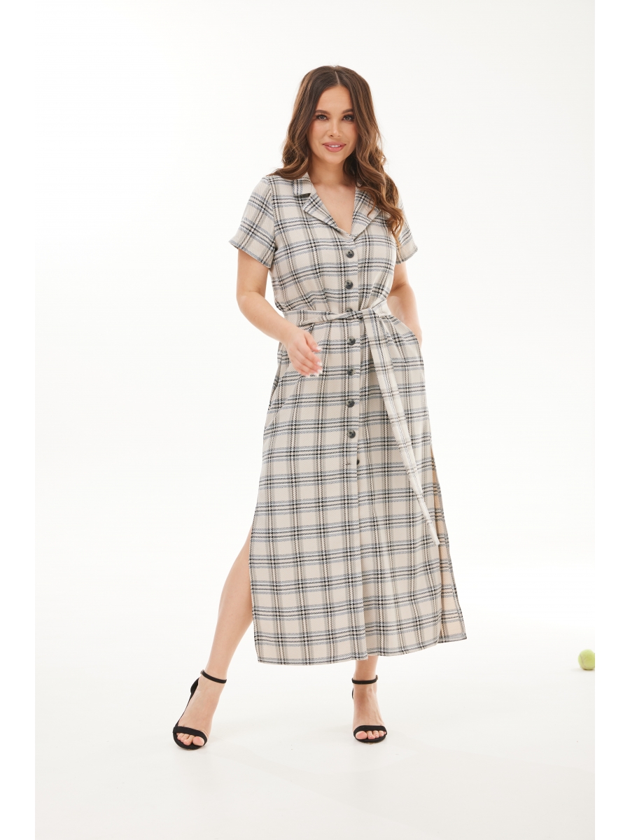 Платье 1247 бежевая клетка 6984₽