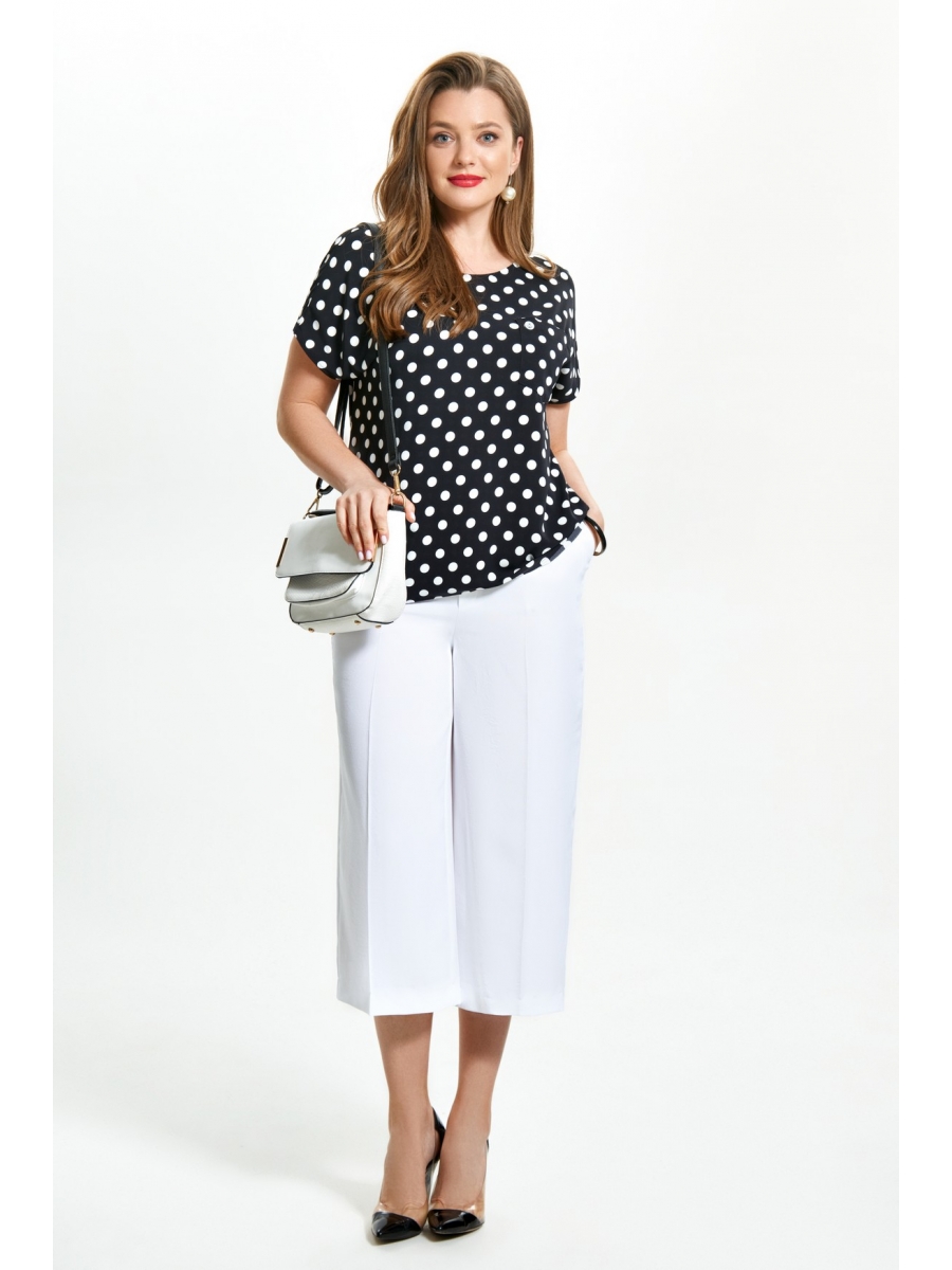 

Брючные костюмы 1515 черный+белый, Белый;мультиколор, 1515 черный+белый