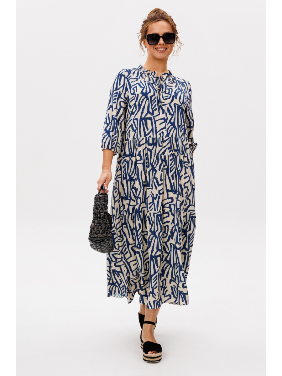 Платье М-257 синий дизайн