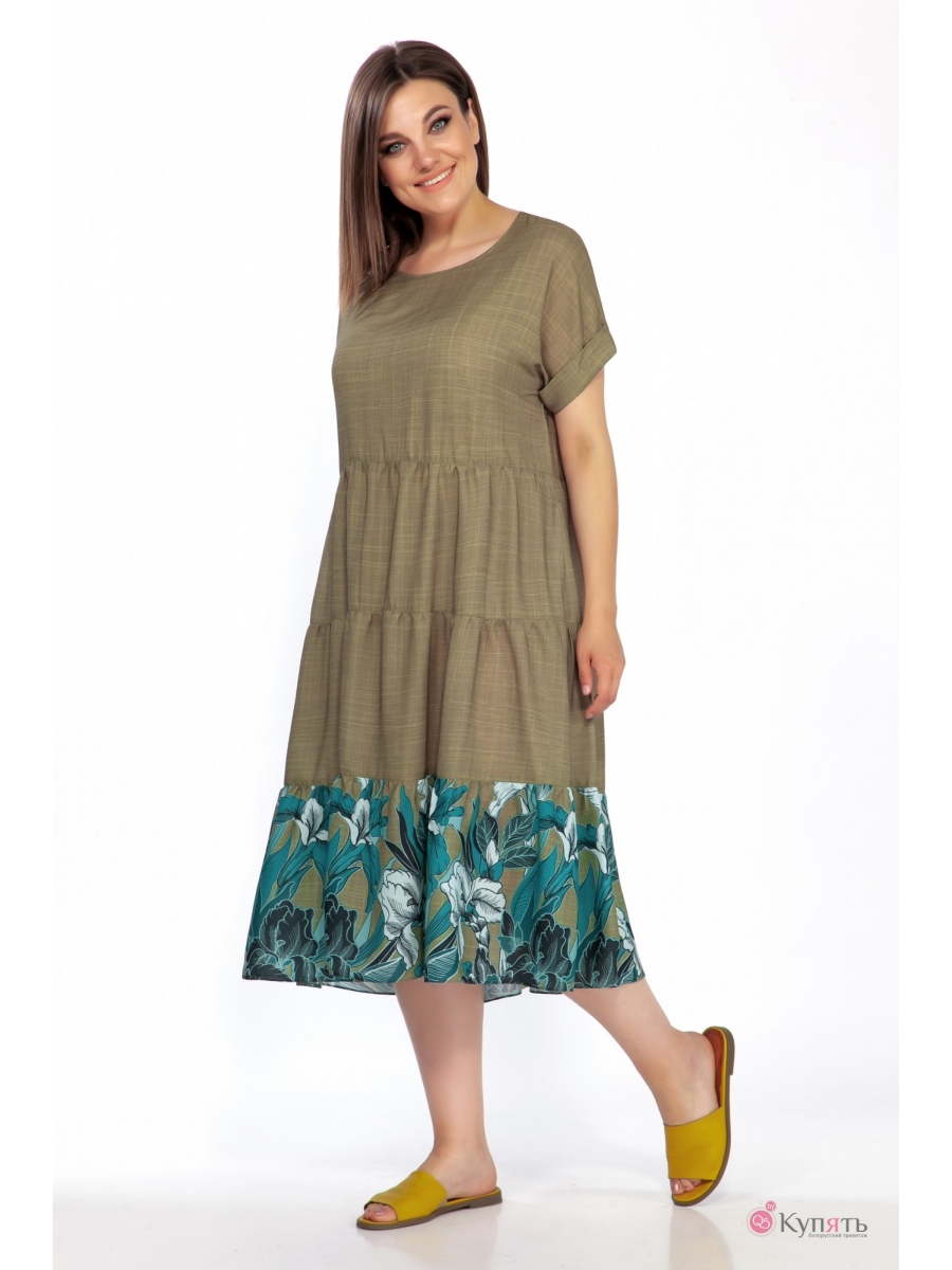 Платье 3041 хаки 7198₽
