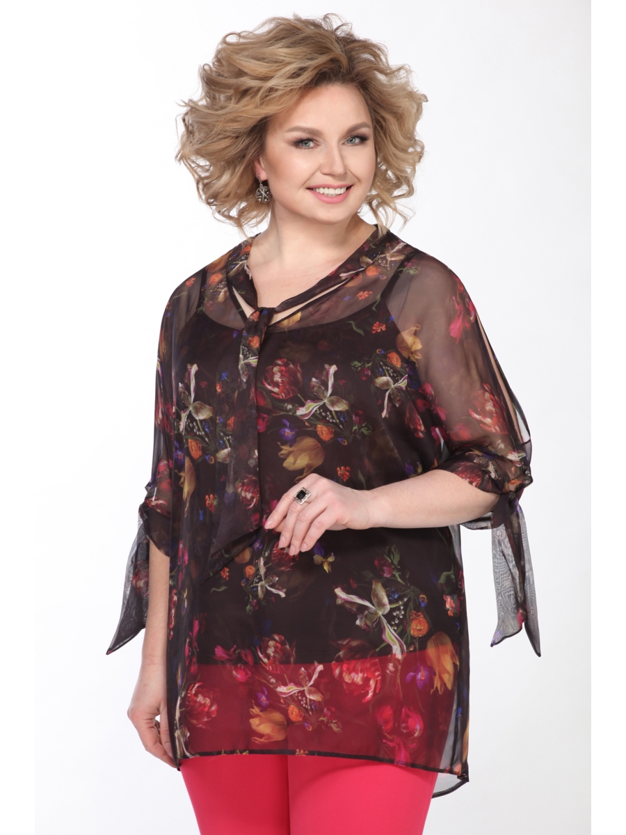 

Блузка М1.1312 тюльпаны, Коричневый;мультиколор, М1.1312 тюльпаны