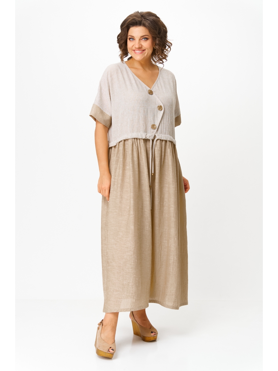 Платье 2181 бежевый полоска 8265₽