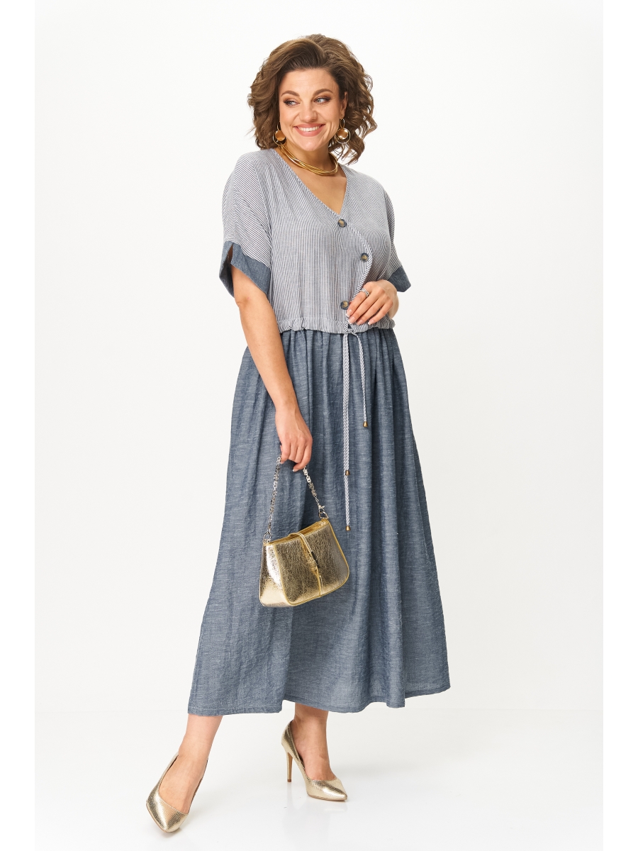 Платье 2181 джинс полоска 8265₽