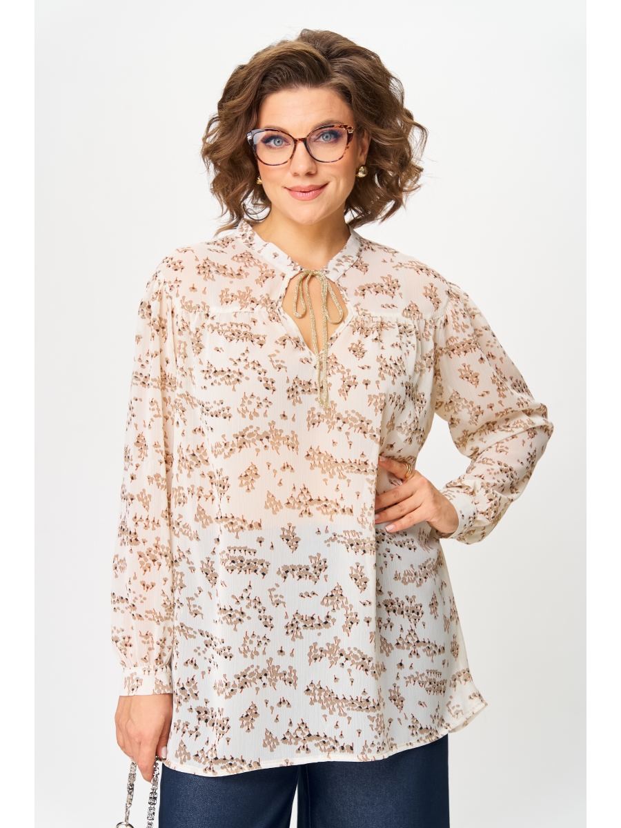 Блузка 7602 молочный веточка 5054₽