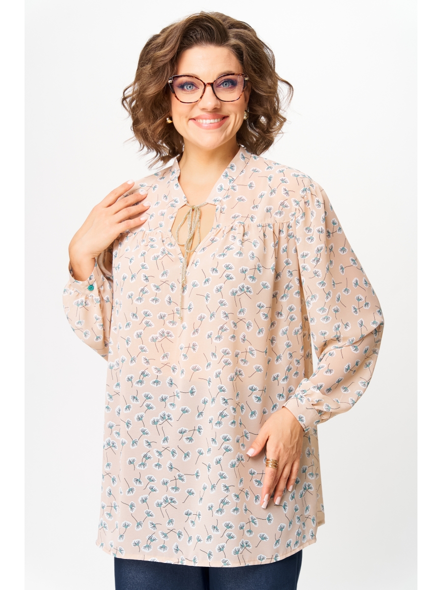 Блузка 7602 бежевый одуванчик 5054₽