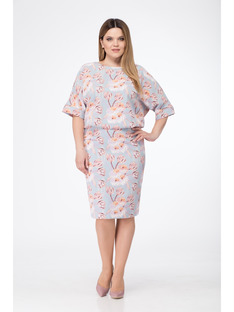 

Платье 339, Голубой;мультиколор, 339