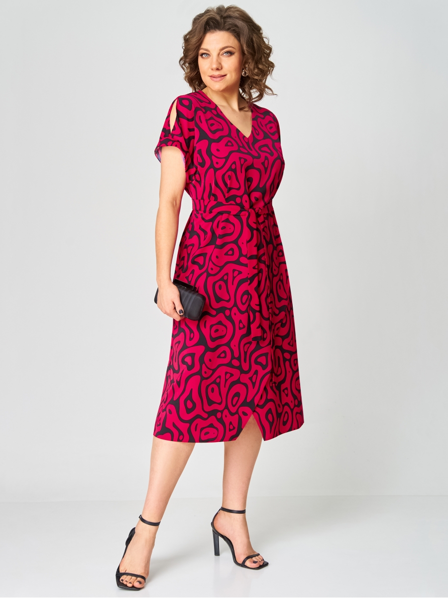 Платье 1268 черный-фуксия 7954₽