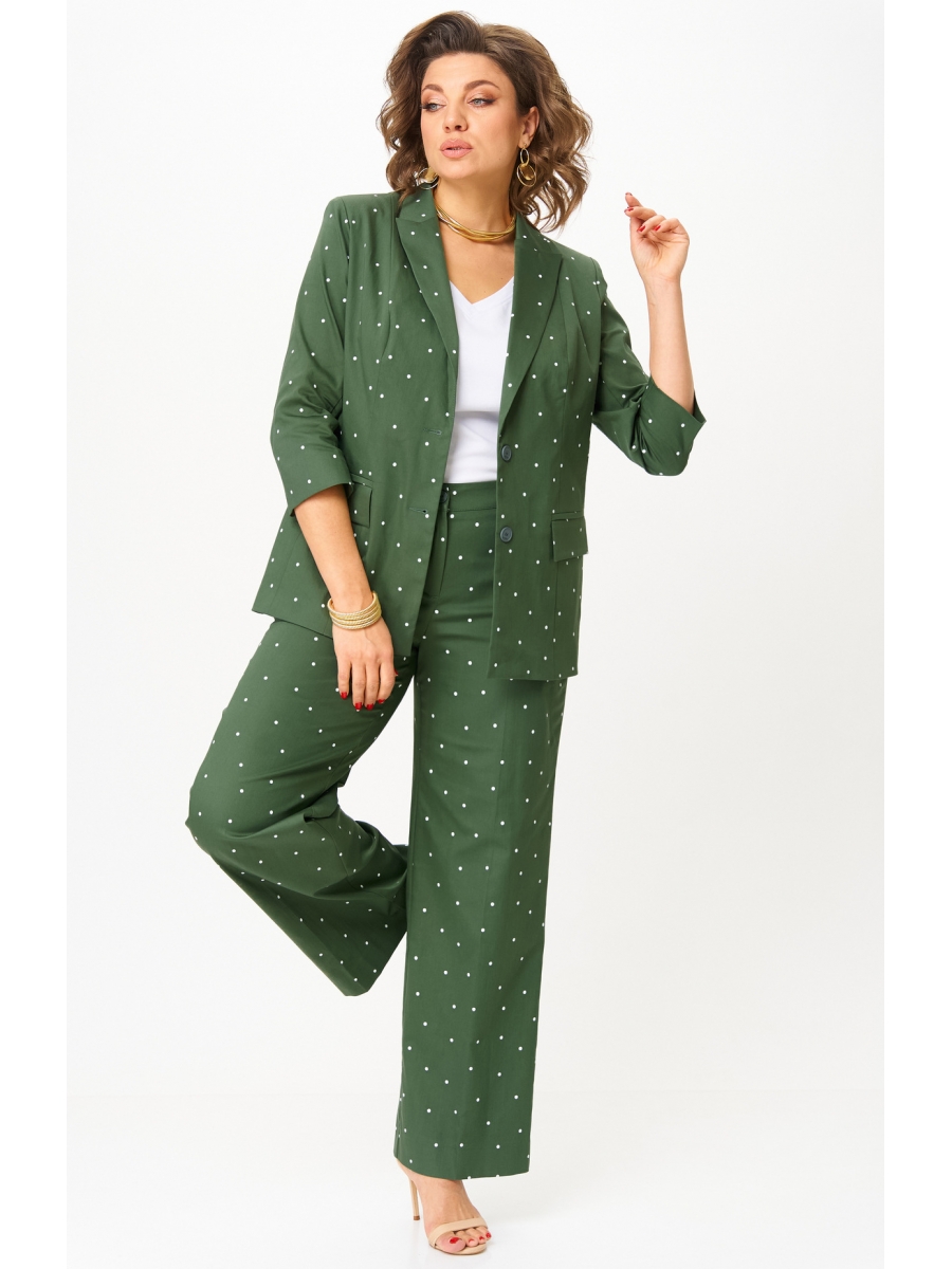 Брючные костюмы 412601 олива горох 11476₽