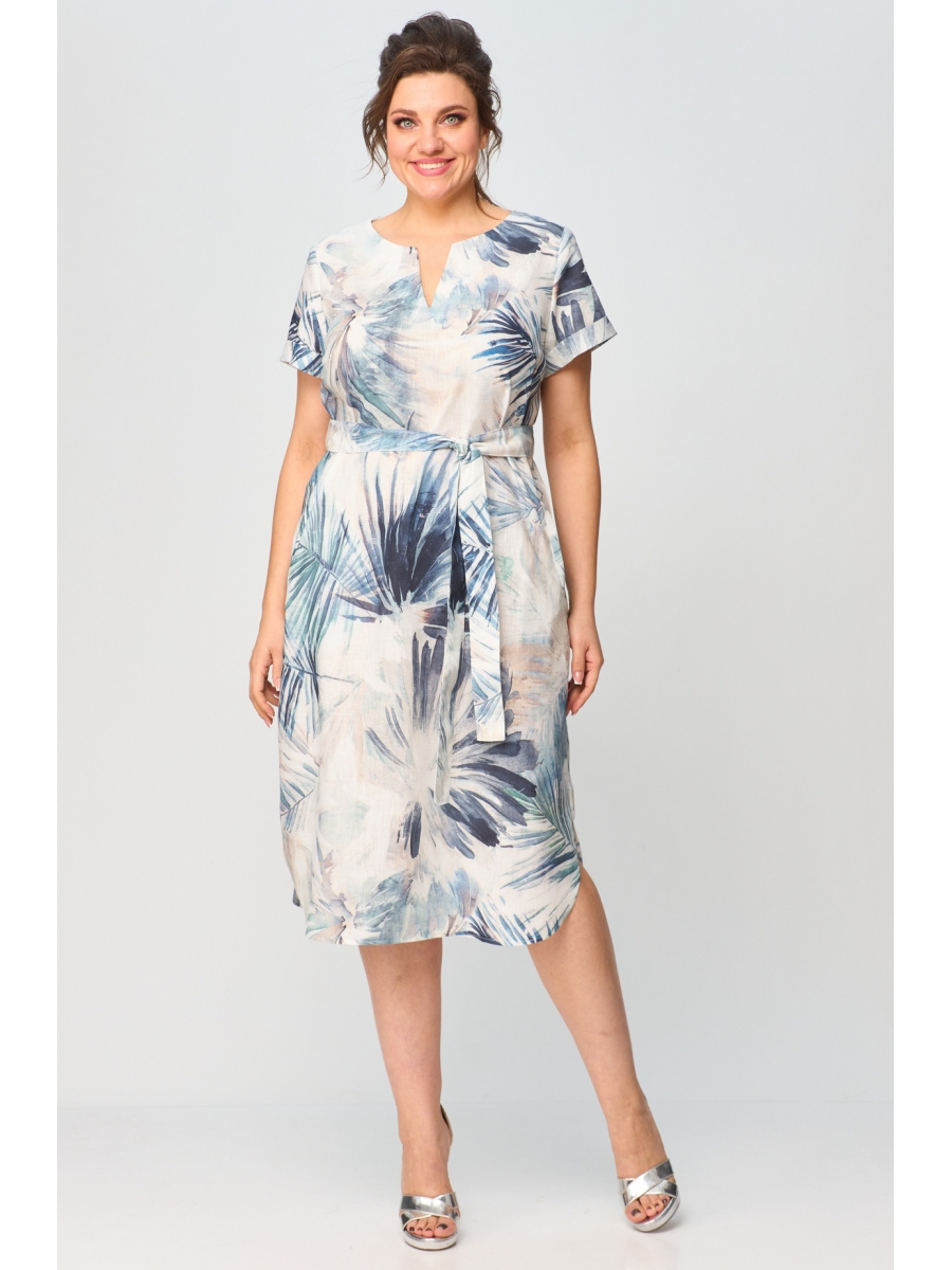 Платье 834 голубой дизайн