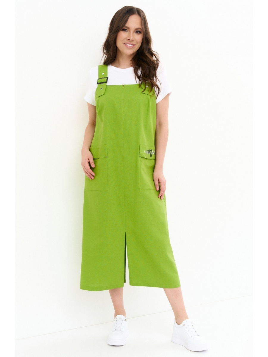 Плательные костюмы 2236 травяной белый 5966₽