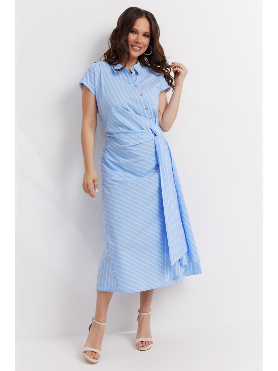 Платье 2598 голубой полоска 10729₽