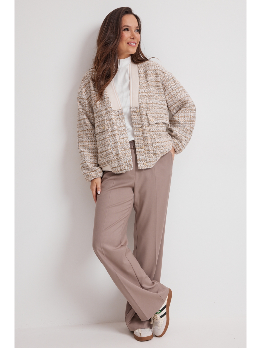 Брючные костюмы 2626 коричневые тонамолочный 16141₽