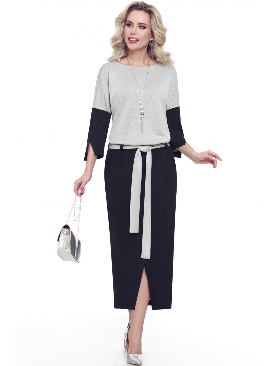 

Платье П-2092, Серый;черный, П-2092