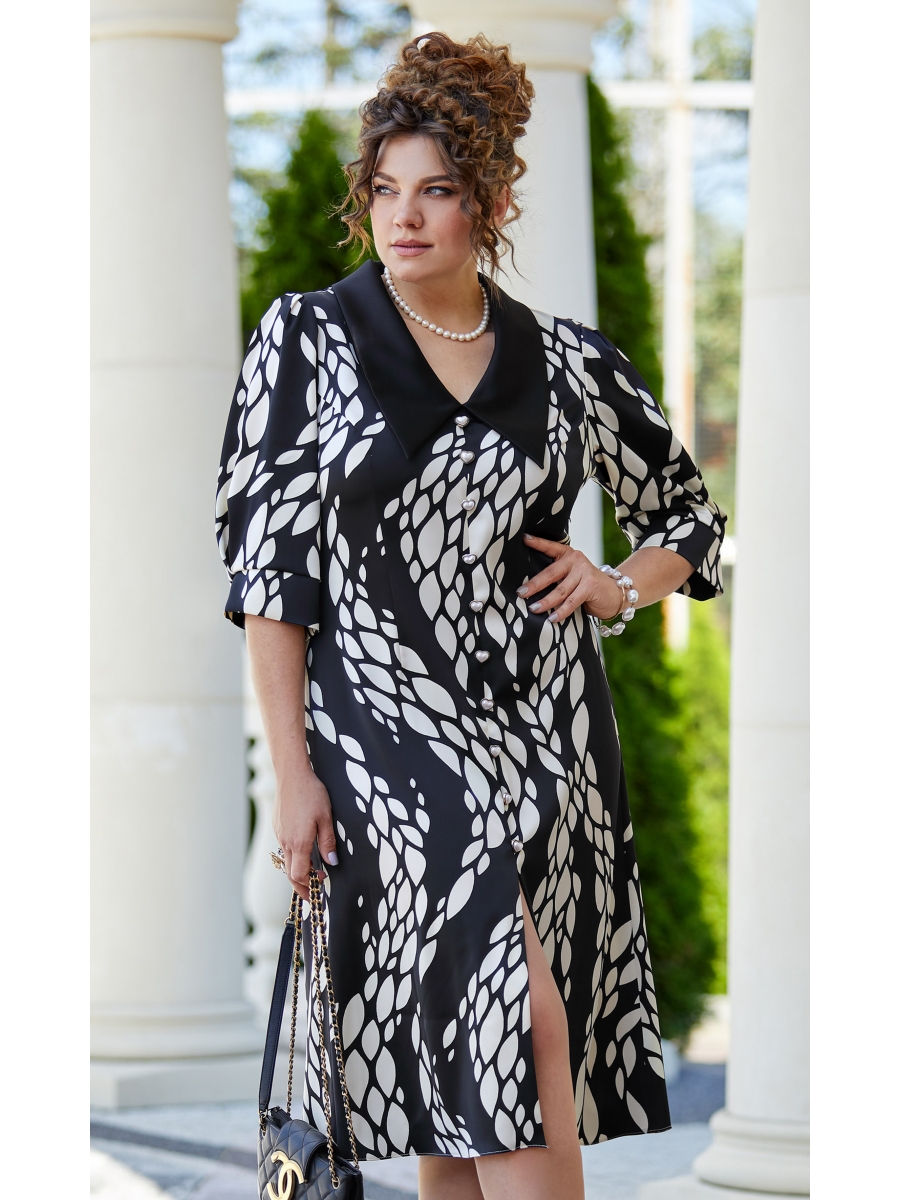 Платье 22403 дизайн черныймолочный 10289₽