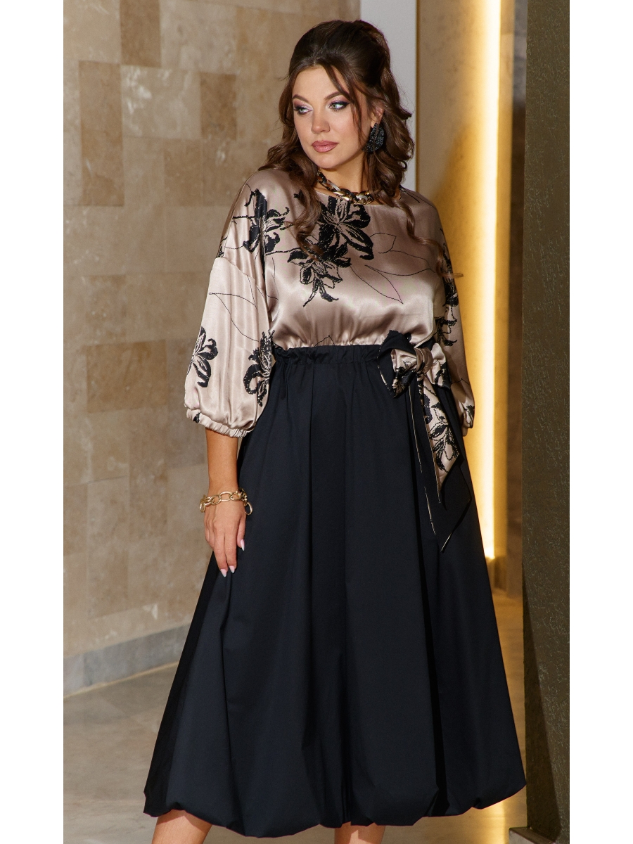 Платье 22783 дизайн черныйкапучино 11077₽