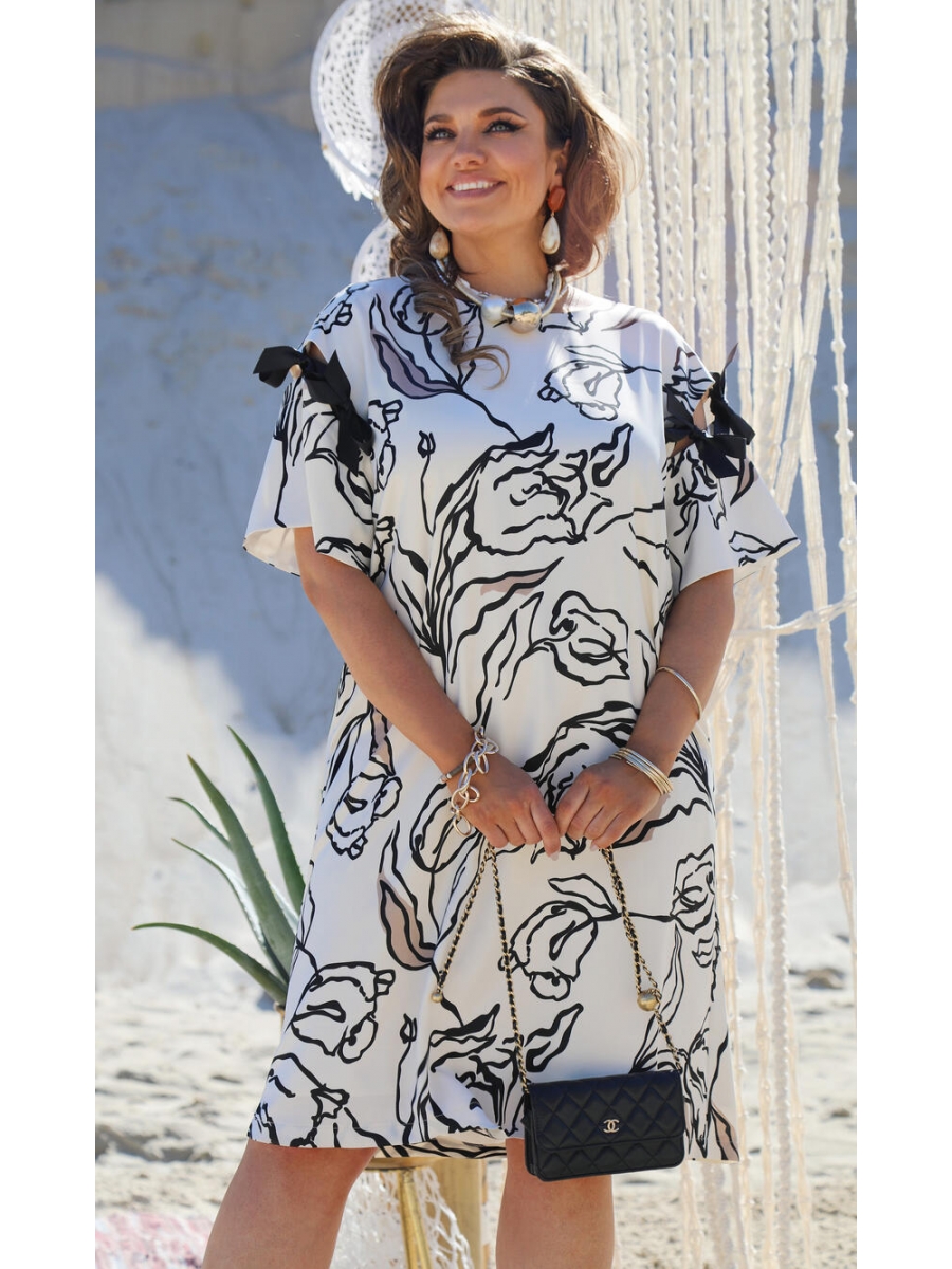 Платье 25133 молочный принт