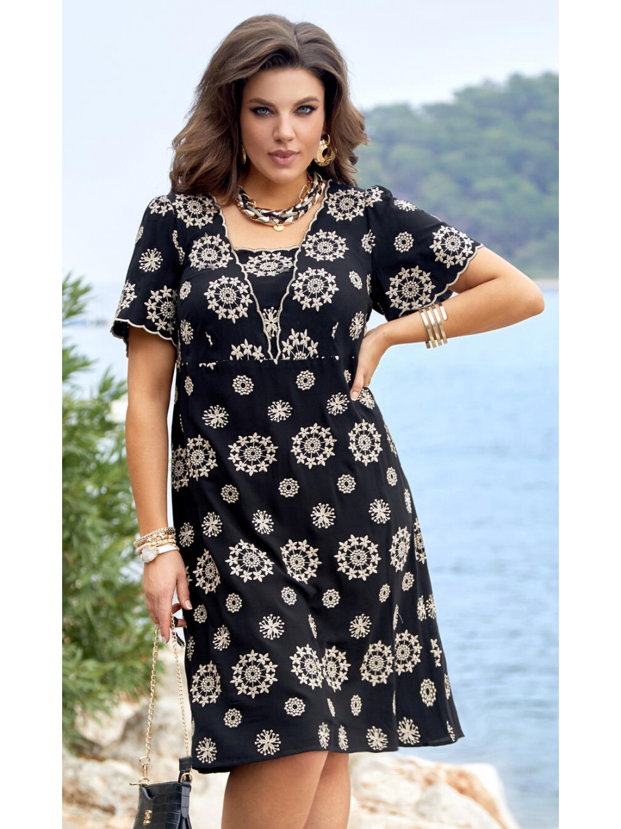 Платье 24823 бежевыйчерный 9526₽