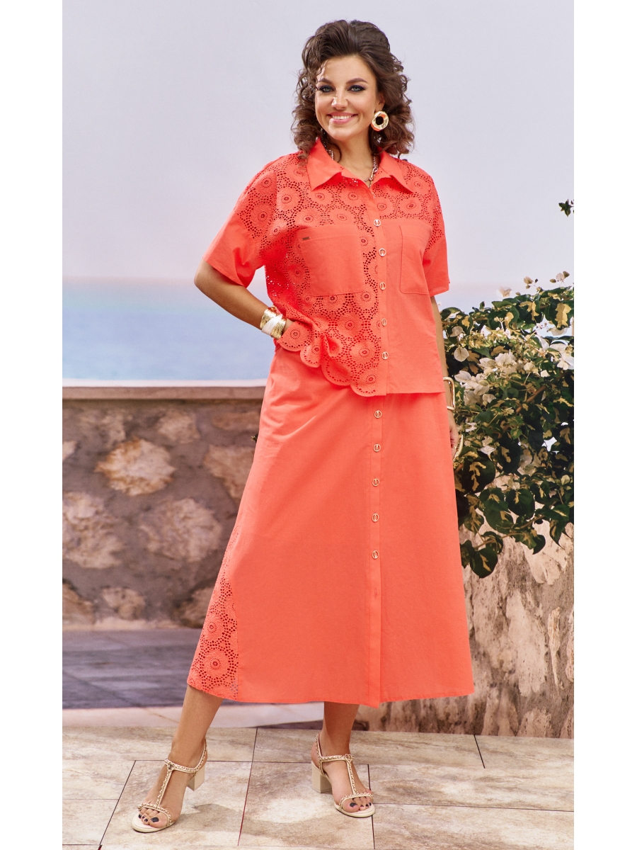 Юбочные костюмы 25683 коралл 5646₽