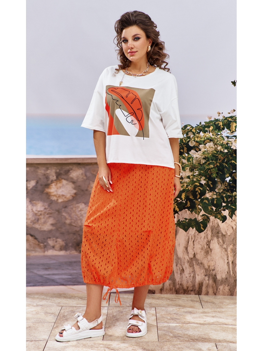 Юбочные костюмы 25553 оранжевыйбелый 13745₽