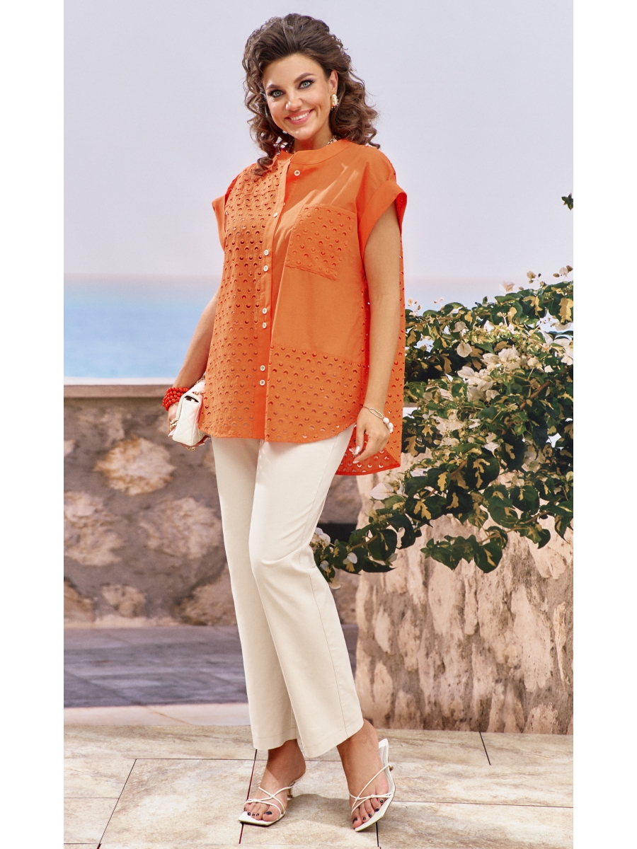 Брючные костюмы 25543 оранжевыймолочный 12125₽