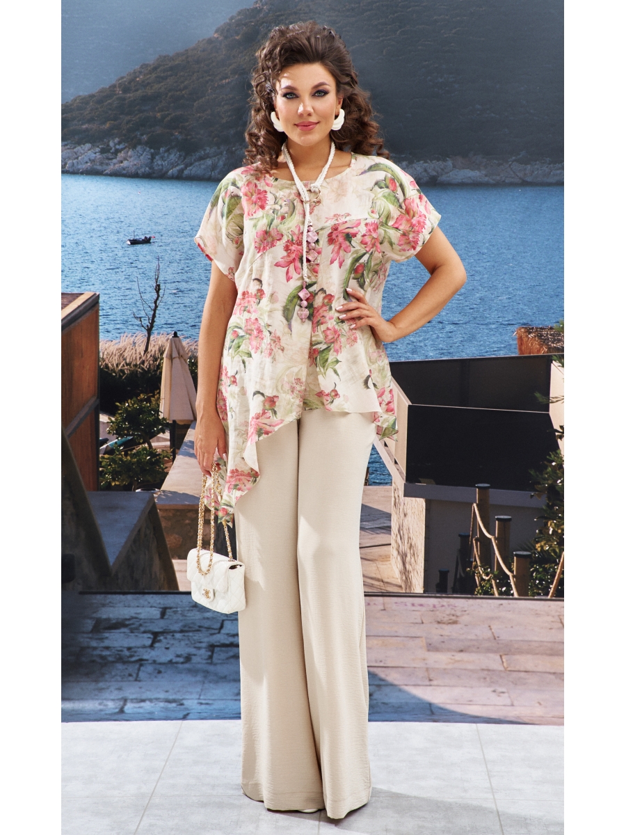 Брючные костюмы 24513 песочный мультиколор 11311₽