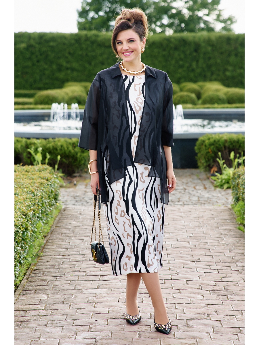 Плательные костюмы 26503 черный принт 11961₽