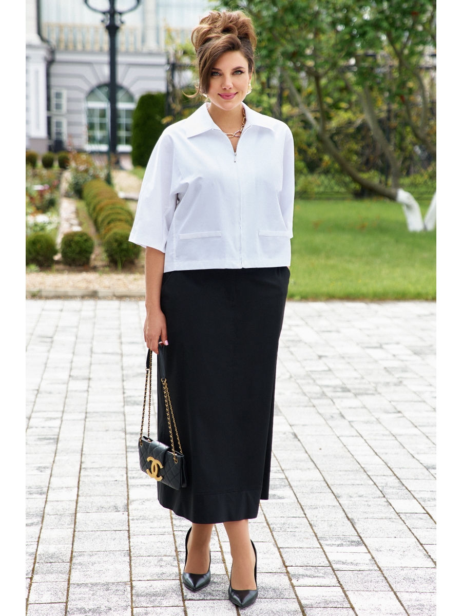 Юбочные костюмы 26513 черный, белый
