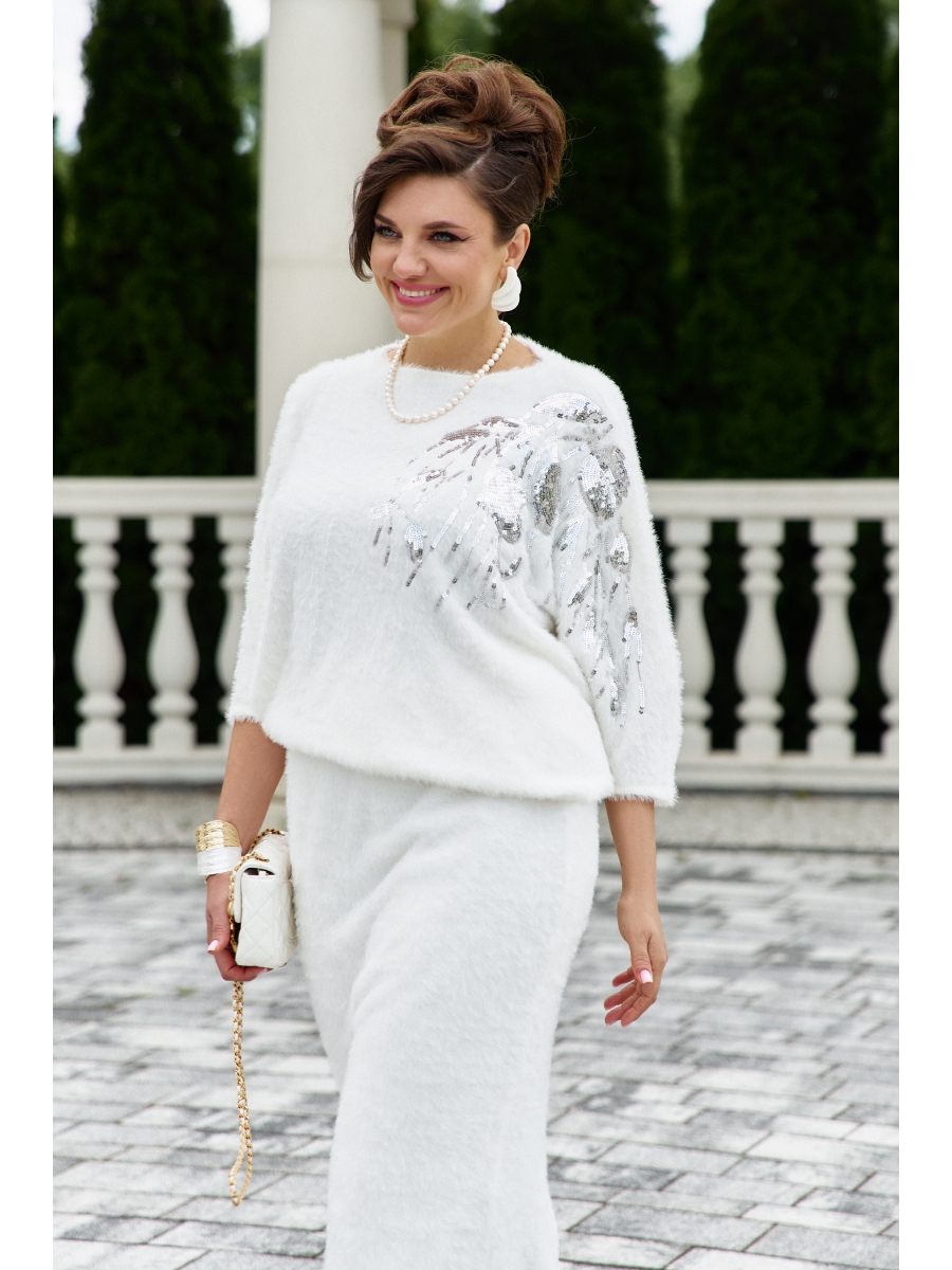 Юбочные костюмы 26293 молочный