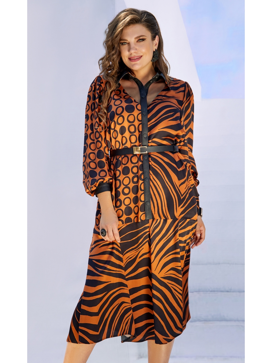 

Платье 16923, Оранжевый;черный, 16923