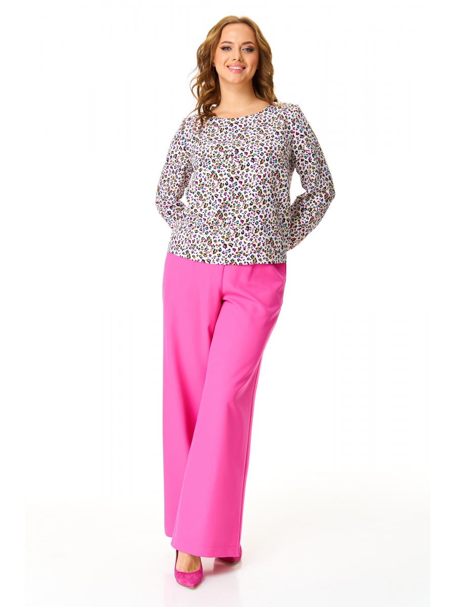 Брючные костюмы М-7614 цветная мозаика и фуксия 7314₽