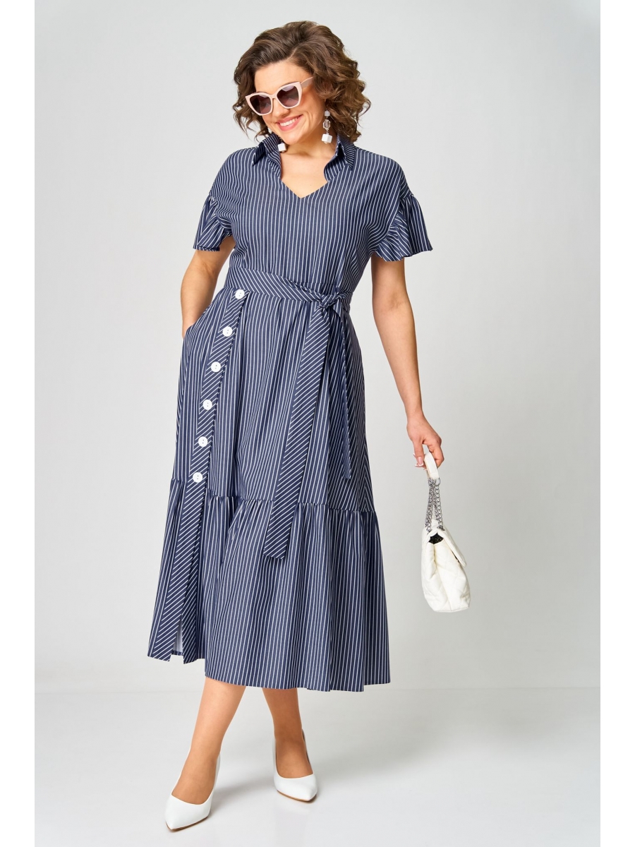 Платье 7325М синий в полоску 7906₽