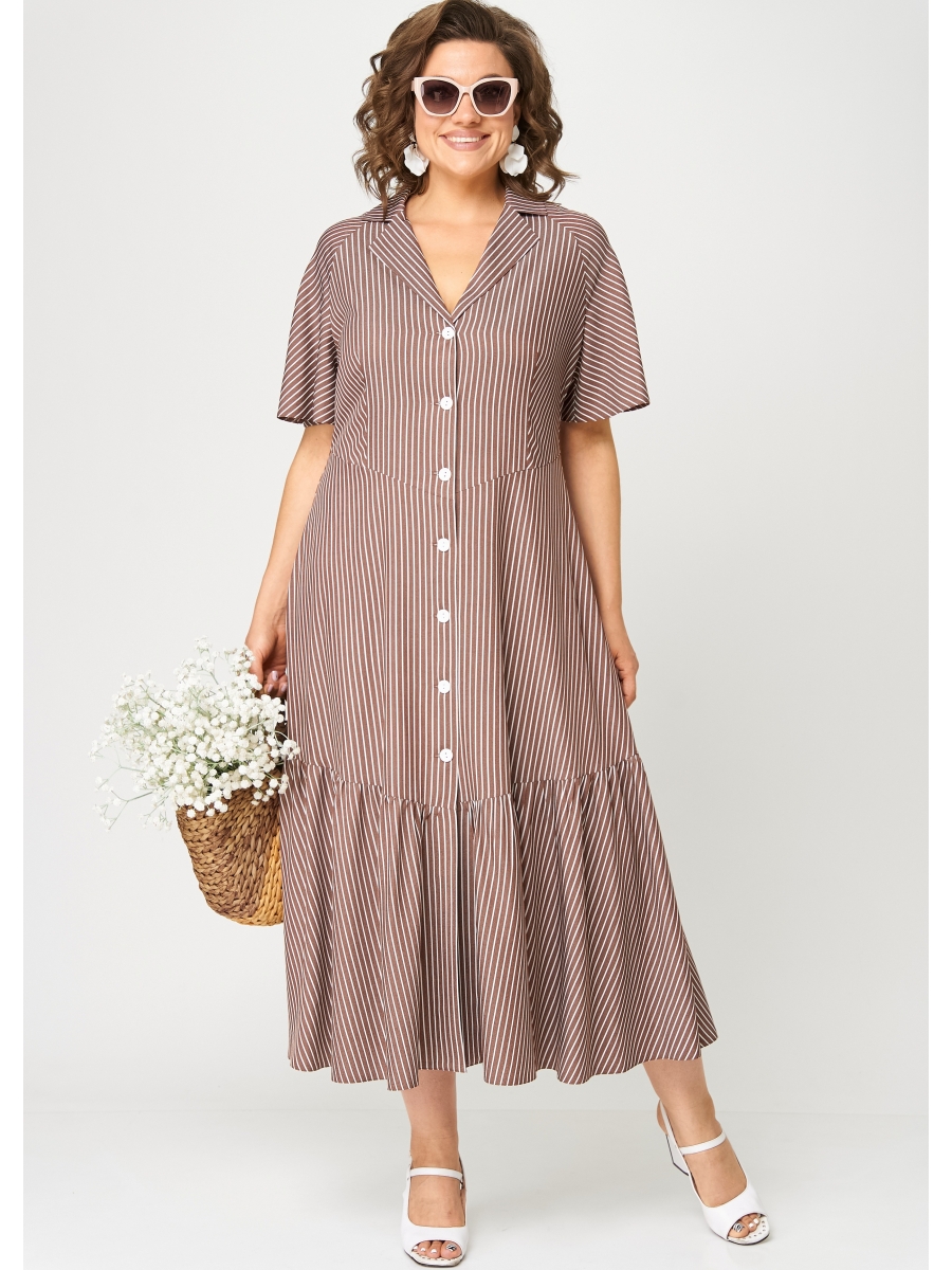 Платье 7200С капучино в полоску