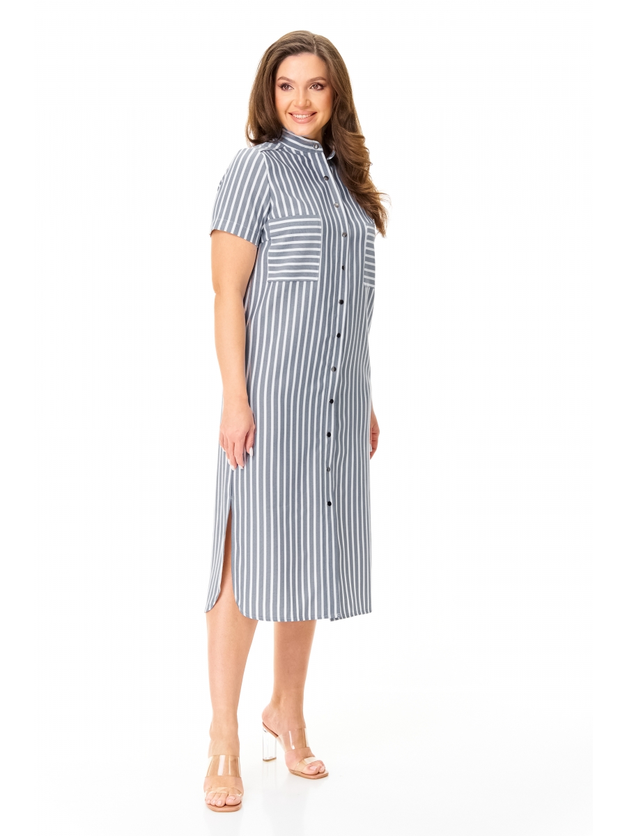 Платье 1049 темно-серая полоска
