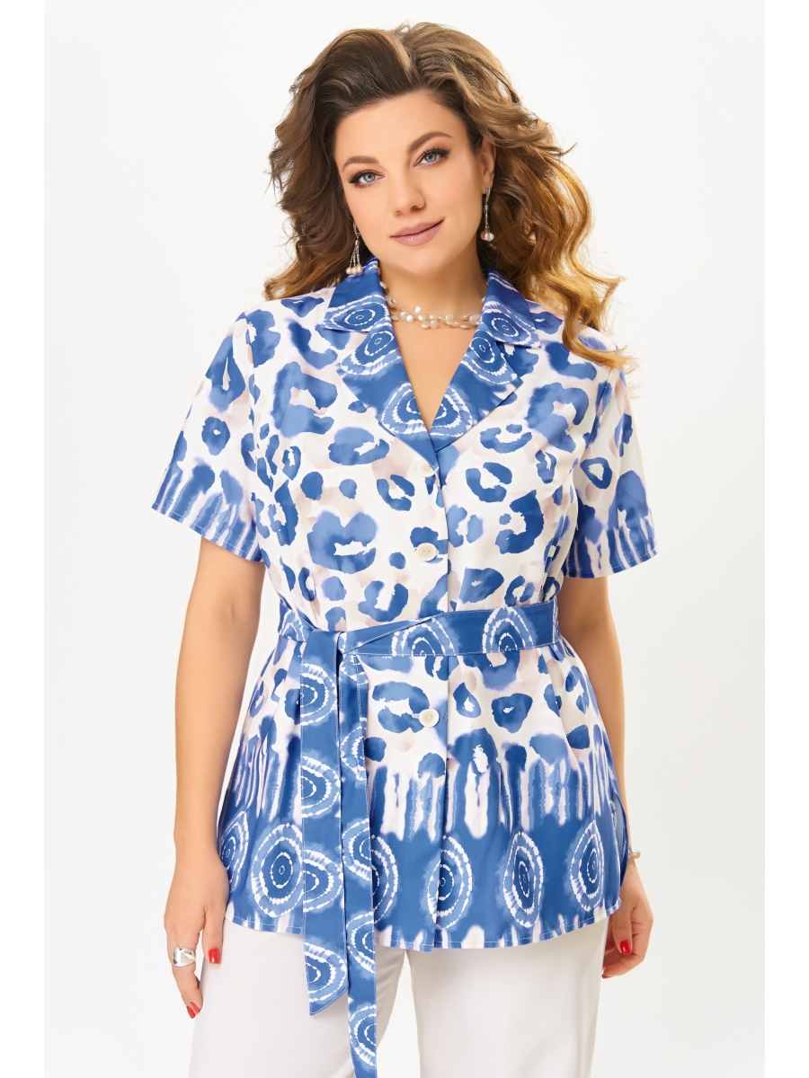 Блузка 20711 бежево-синий 7799₽